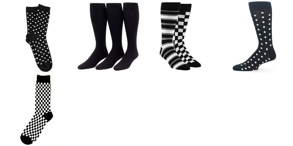 black and white dress socks